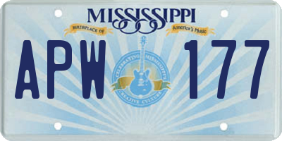 MS license plate APW177