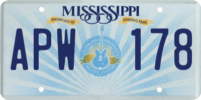 MS license plate APW178