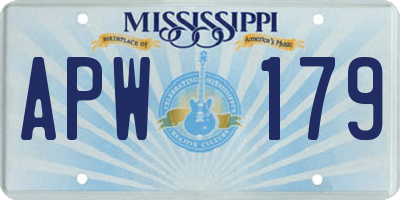 MS license plate APW179