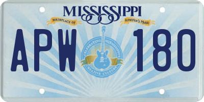 MS license plate APW180