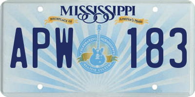 MS license plate APW183