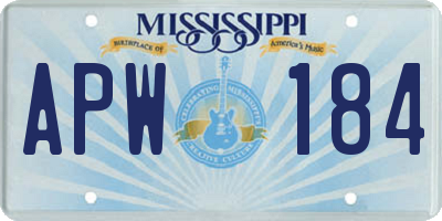 MS license plate APW184