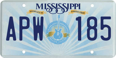 MS license plate APW185