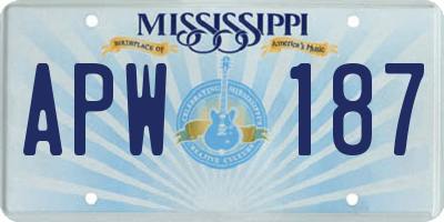 MS license plate APW187