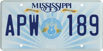 MS license plate APW189