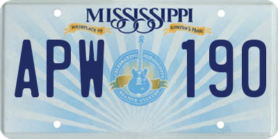 MS license plate APW190
