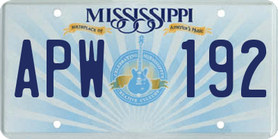 MS license plate APW192