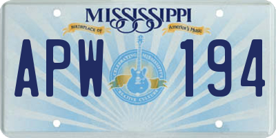 MS license plate APW194