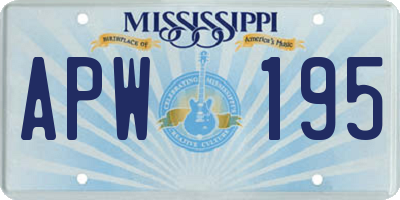 MS license plate APW195