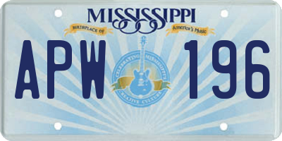 MS license plate APW196