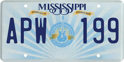MS license plate APW199