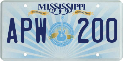 MS license plate APW200