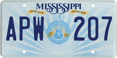 MS license plate APW207