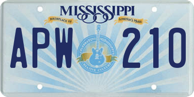 MS license plate APW210