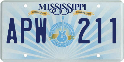 MS license plate APW211