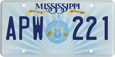 MS license plate APW221