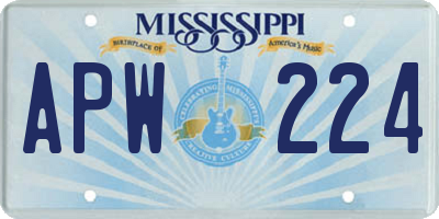 MS license plate APW224