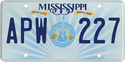 MS license plate APW227