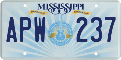 MS license plate APW237