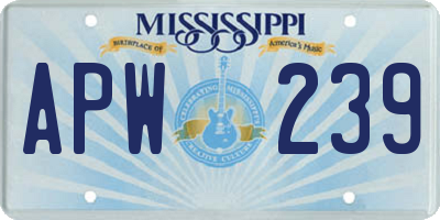 MS license plate APW239