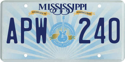 MS license plate APW240