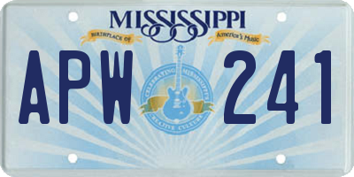 MS license plate APW241