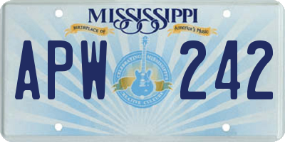 MS license plate APW242