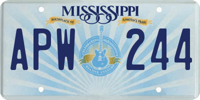 MS license plate APW244