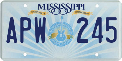 MS license plate APW245
