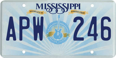 MS license plate APW246