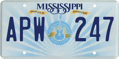 MS license plate APW247