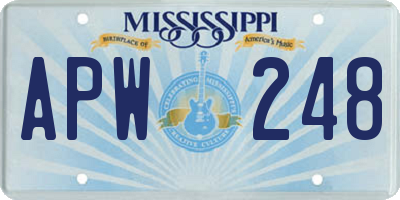 MS license plate APW248