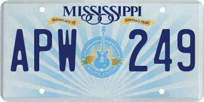 MS license plate APW249