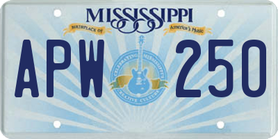 MS license plate APW250