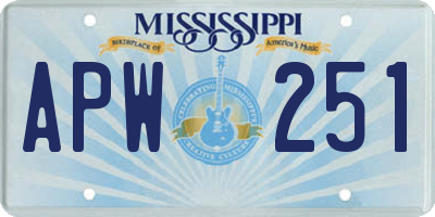 MS license plate APW251