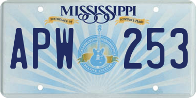MS license plate APW253