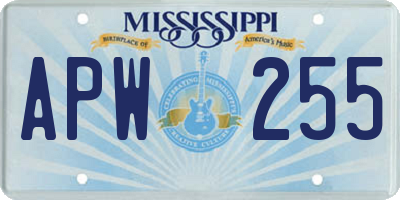 MS license plate APW255