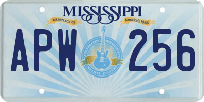 MS license plate APW256