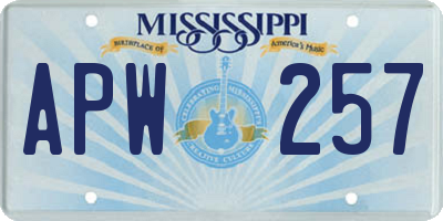 MS license plate APW257