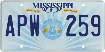 MS license plate APW259