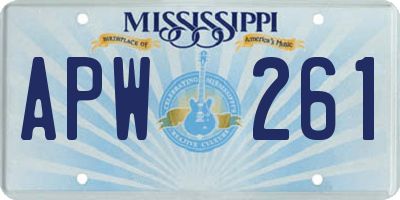 MS license plate APW261