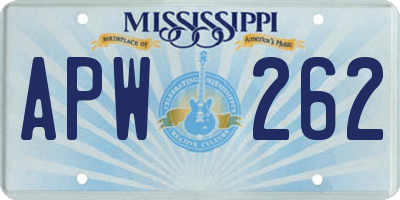 MS license plate APW262