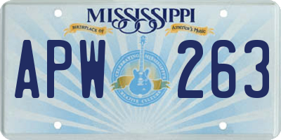 MS license plate APW263