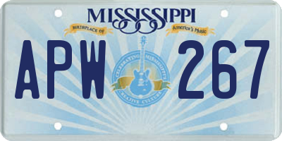 MS license plate APW267