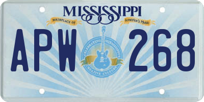 MS license plate APW268