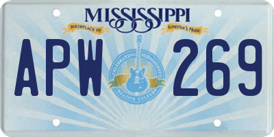 MS license plate APW269
