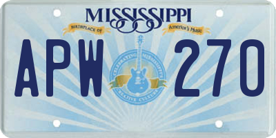 MS license plate APW270