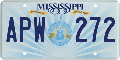 MS license plate APW272