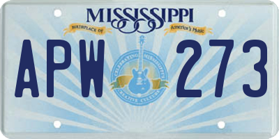 MS license plate APW273