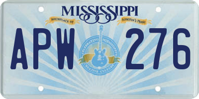MS license plate APW276